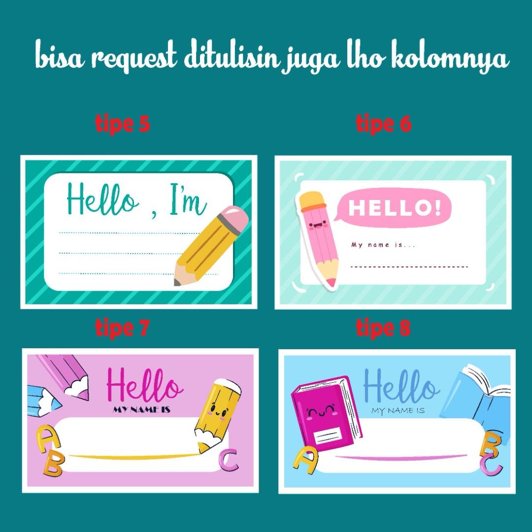 Stiker label nama buku, sekolah, kuliah, kantor murah dan bisa ganti