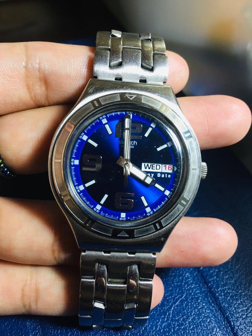 Swatch Irony Stainless Steel Patented Water Resistant Swiss Made V8