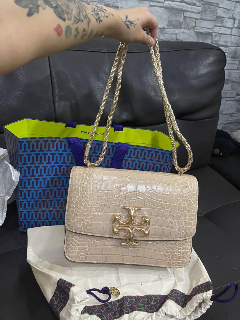 Tory Burch Perfect Sand Croc Eleanor, Luxury, Bags & Wallets on Carousell