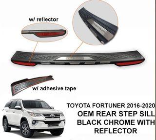 Toyota Fortuner 2016 to 2020 OEM Rear Stepsill w/ Refelctor / All Black Rear Bumper Guard Cover
