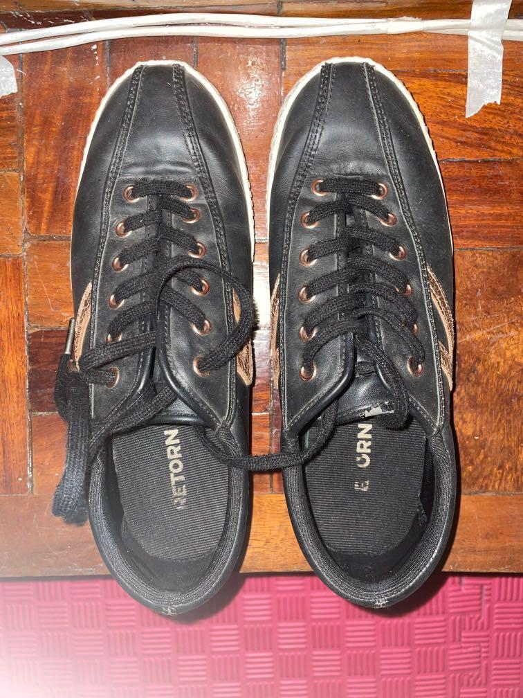 Tretorn black leather store