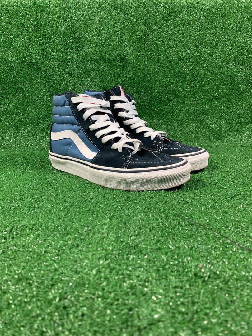 Vans sk8 hi deals navy blue