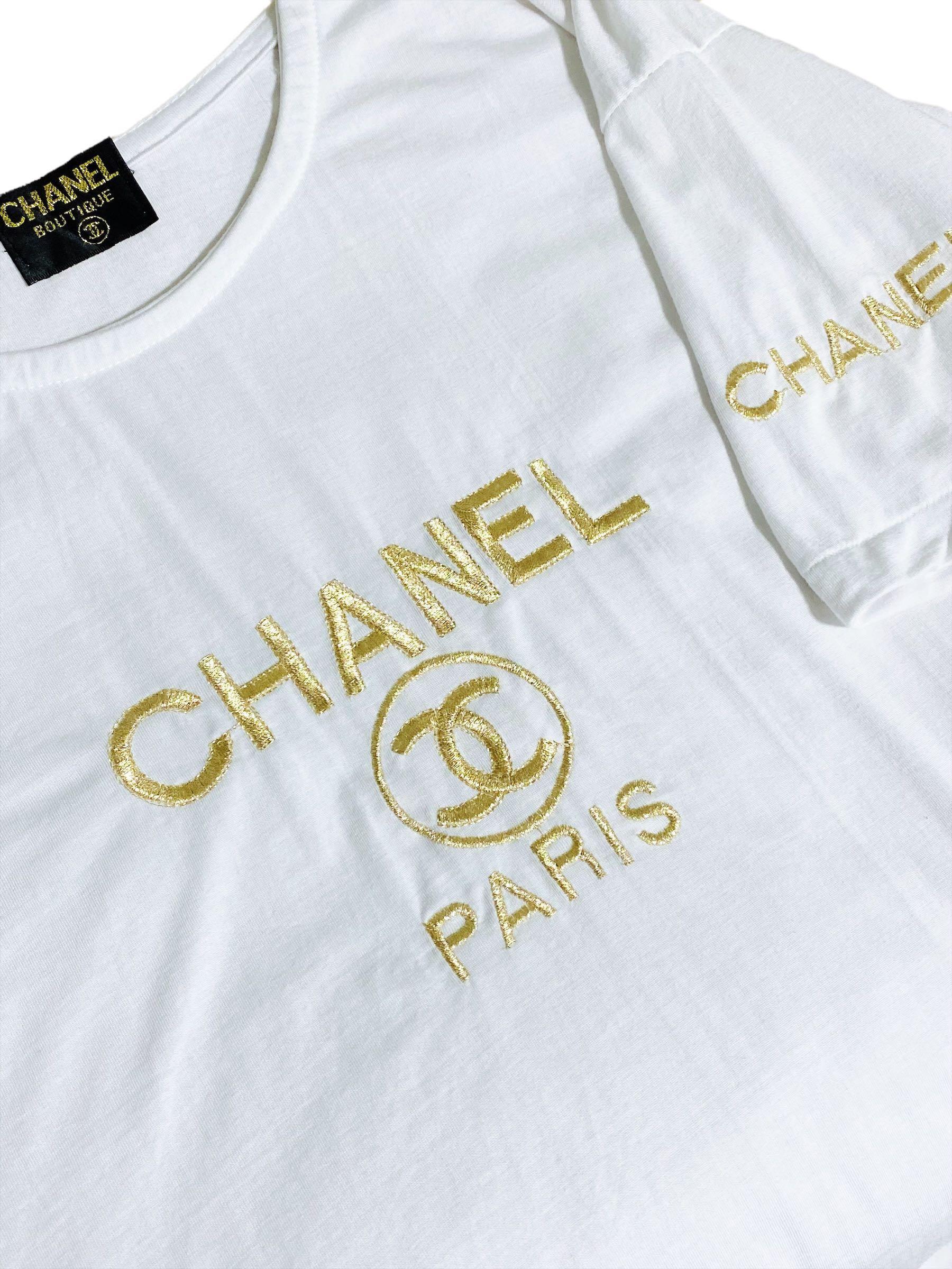 Shop CHANEL 2023-24FW Long Sleeves Chain Long Sleeve T-shirt Logo T-Shirts  by Lumiere.