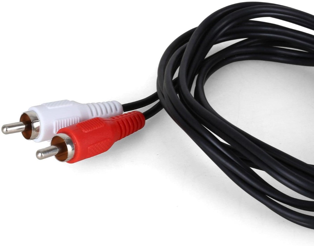 (Yellow and White RCA) 1.5 Metre RCA to 3.5mm Jack Cable for Audio Devices, Computers & Tech