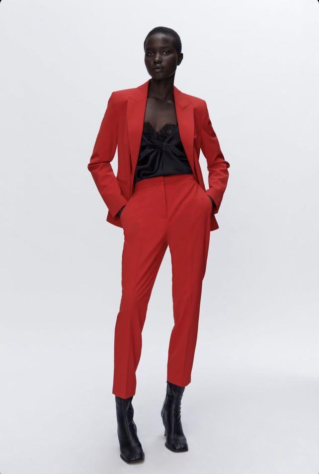 Zara red tuxedo sales blazer