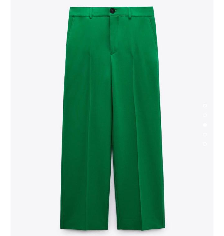 Zara green pants, Women's Fashion, Bottoms, Other Bottoms on Carousell