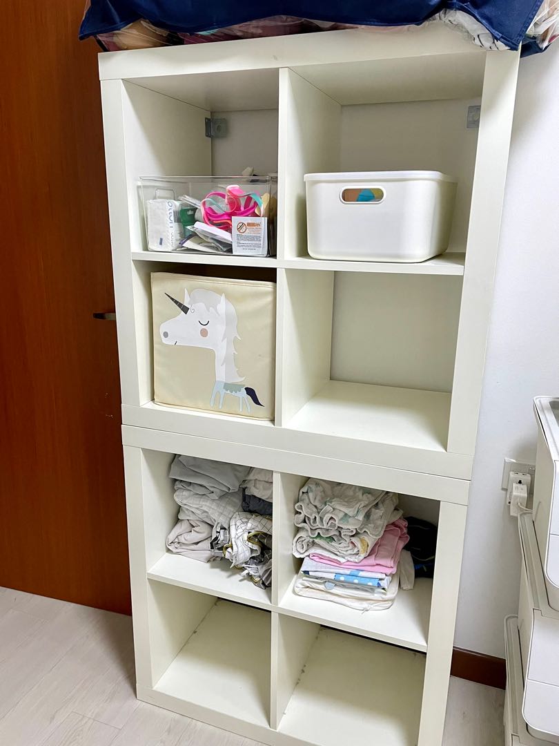 2 sets of ikea 2 by 2 Kallax cube book shelf, Furniture & Home Living