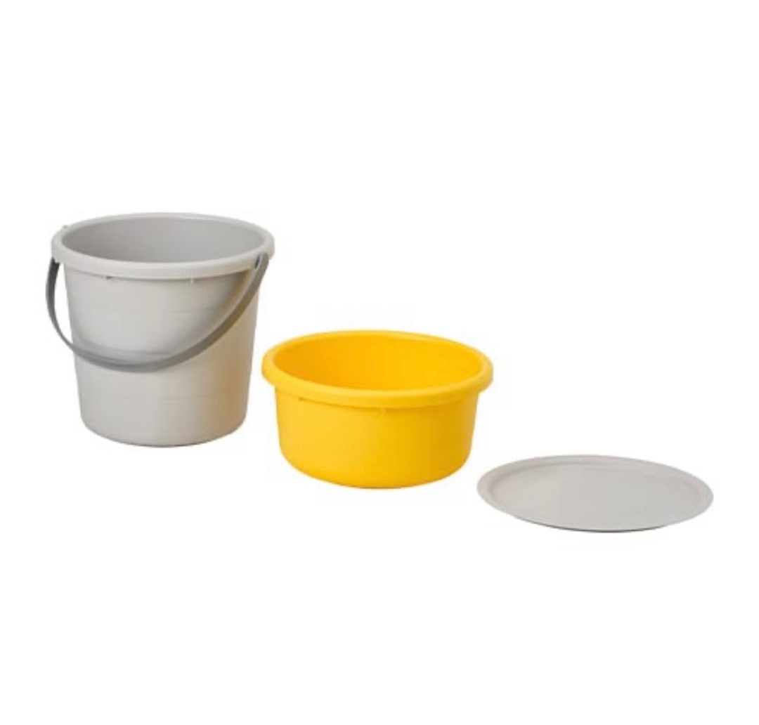 3piece bucket set with lid (IKEA), Furniture & Home Living, Cleaning