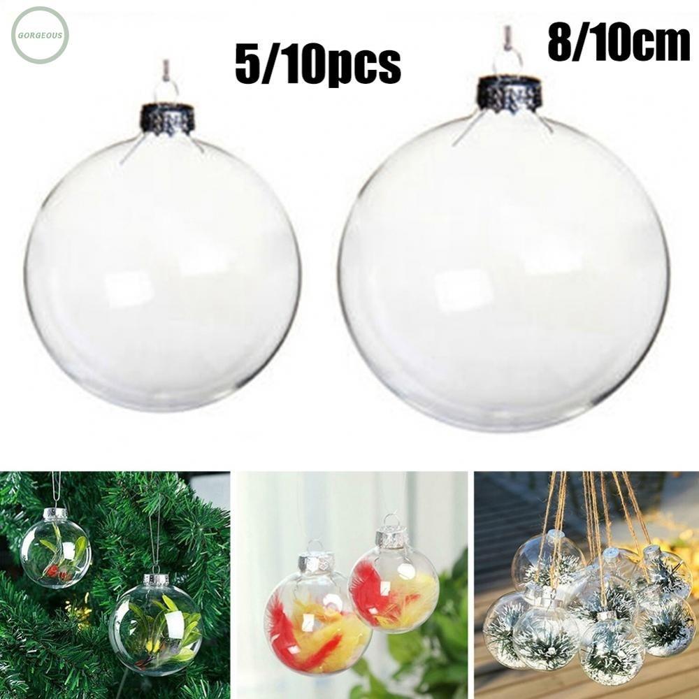 5-30x Clear Plastic Ball Baubles Sphere Fillable Christmas Tree Ornament  Xmas_y