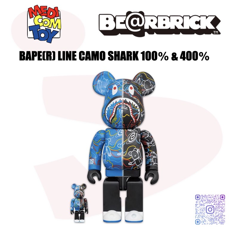 預訂BAPE(R) BE@RBRICK LINE CAMO SHARK 100％ & 400％ bearbrick