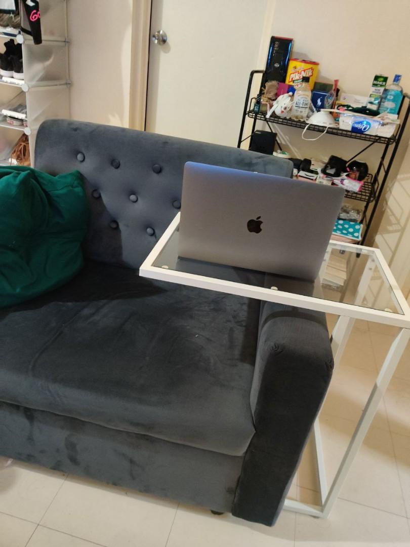 Accent Chair/Sofa Uratex Foam (Category: Sofas) located in Taguig. Submitted by rdrxscc (Listing ID 1179156304, Image 2). Description: Got this chair in 2020 used only for 2 months cos too small to accommodate others. Fits 1 comfortably but can squeeze 2 people in. More of a big accent chair than actual sofa. Velvet texture, greyish tone. Pretty nice chair, really. Uratex foam and bought somewhere in Manila. Slightly negotiable! Haven't used it s