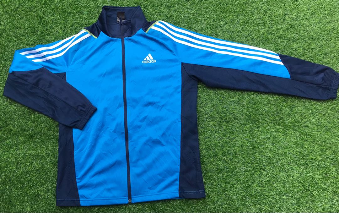 Adidas Blue Track Jacket, Men's Fashion, Coats, Jackets and Outerwear