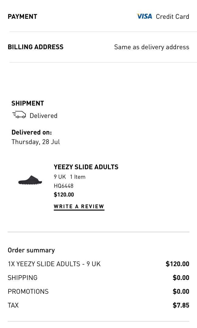 Adidas Yeezy Slides Onyx UK9, Men's Fashion, Footwear, Sneakers on