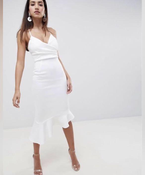 ASOS DESIGN scuba cami pephem midi dress Women s Fashion Dresses