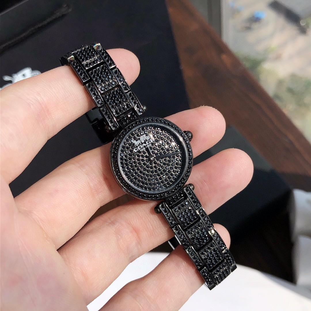 Authentic COACH PARK Swarovski Crystal Inlaid Steel Band Quartz Watch Women s Watch