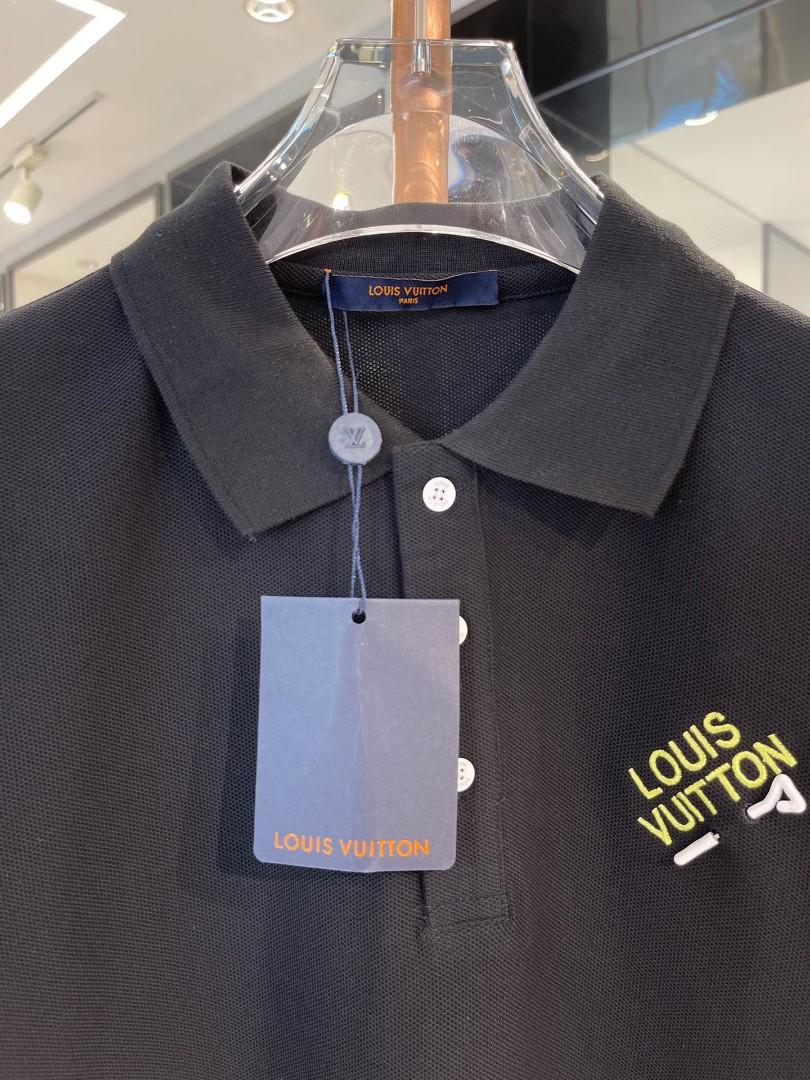 Louis Vuitton Lv Check Pattern On Sleeves And Collar Black Polo Shirt -  Tagotee