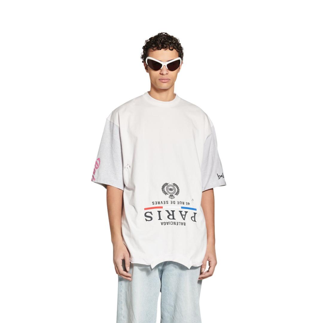Balenciaga Upside Down Mixed Jersey Tee Size 1 2 Men s Fashion