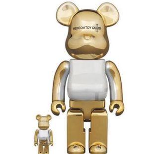 Bearbrick Medicom Toy Gold chrome 100% & 400%
