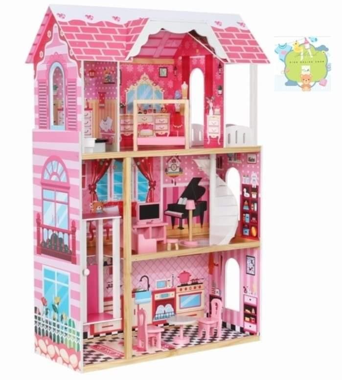 Big Wooden Isabelle Dollhouse with free doll and led light