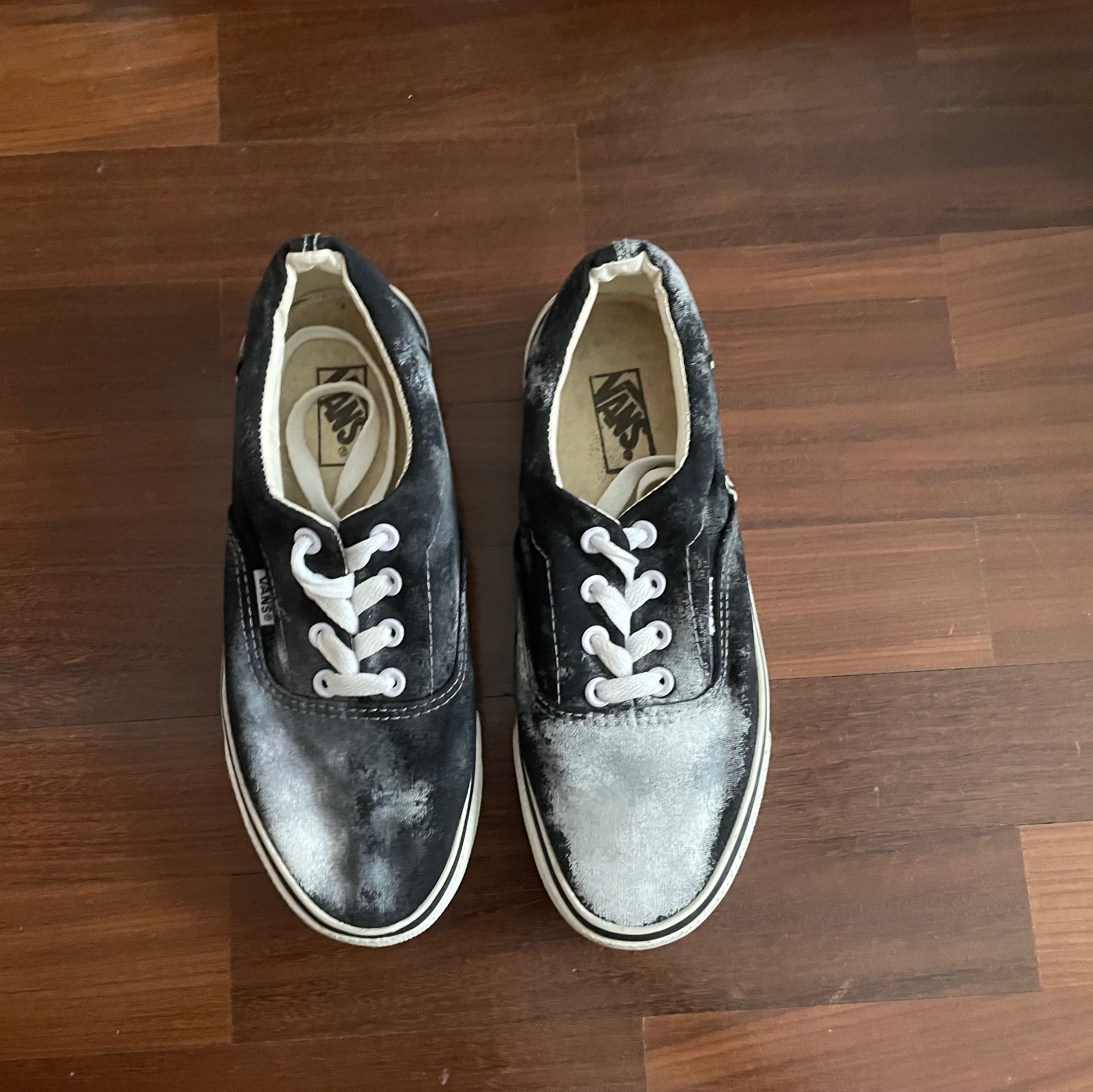 Black and white outlet tie dye vans