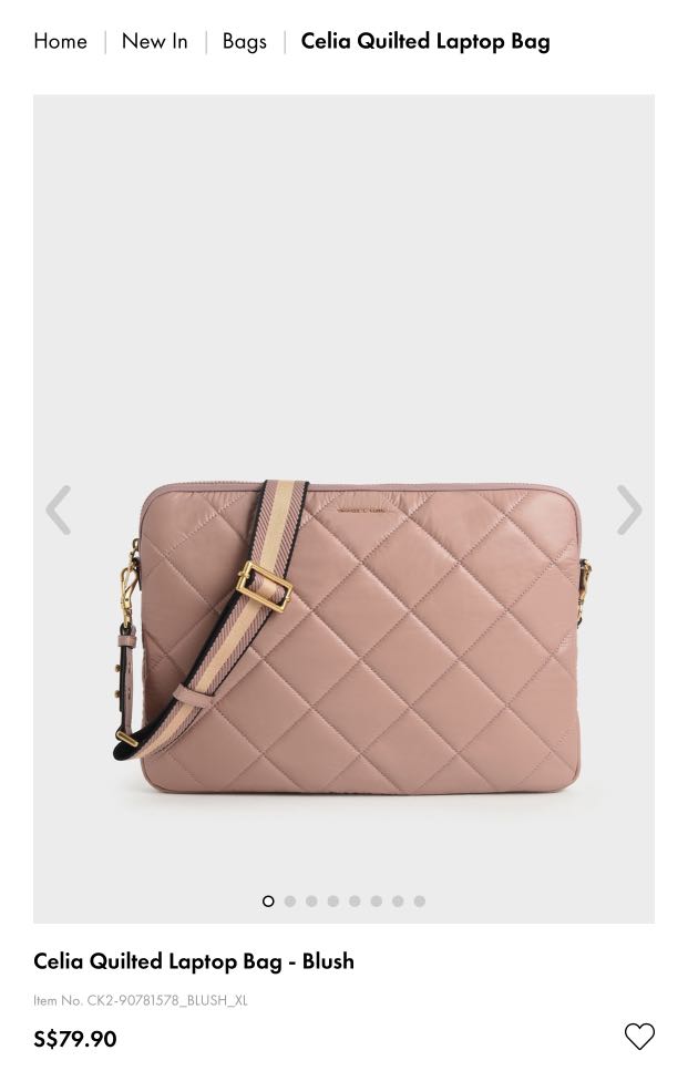 Charles and Keith Quilted Laptop Bag, Women's Fashion, Bags & Wallets