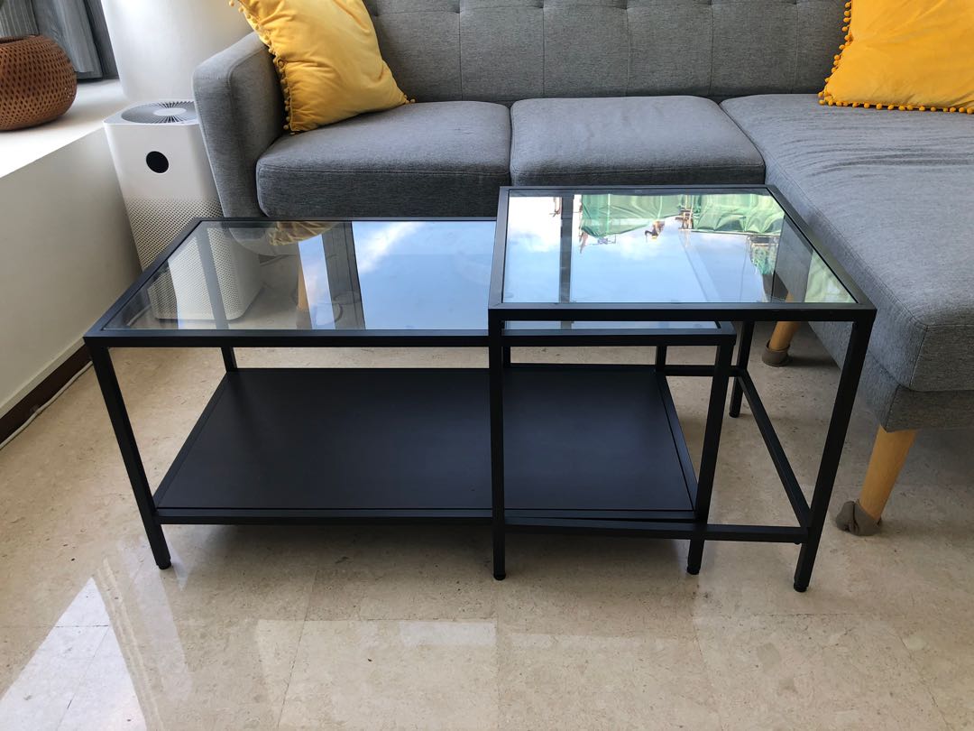 Ikea glass clearance coffee table set