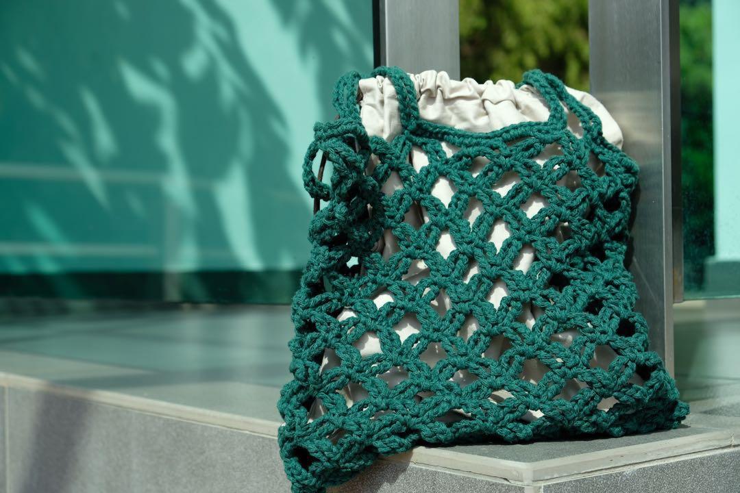 Crochet Summer Net Bag shoulder bag Net bag free inner pouch