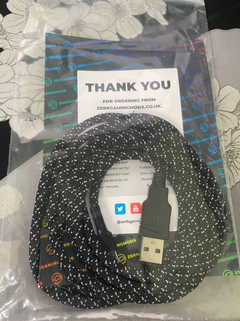 Custom paracord microusb cable mouse zerkgamingmods, Computers & Tech, Parts & Accessories