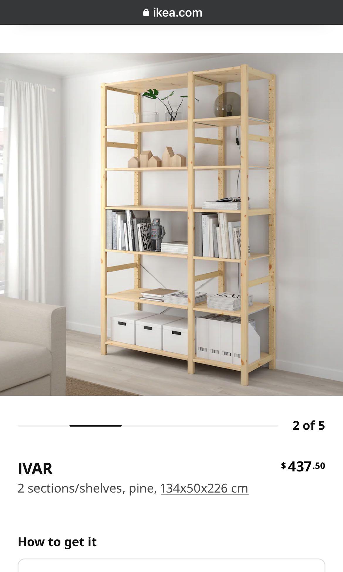 IKEA IVAR shelf ( teak colour) solid wood IKEA shelving units
