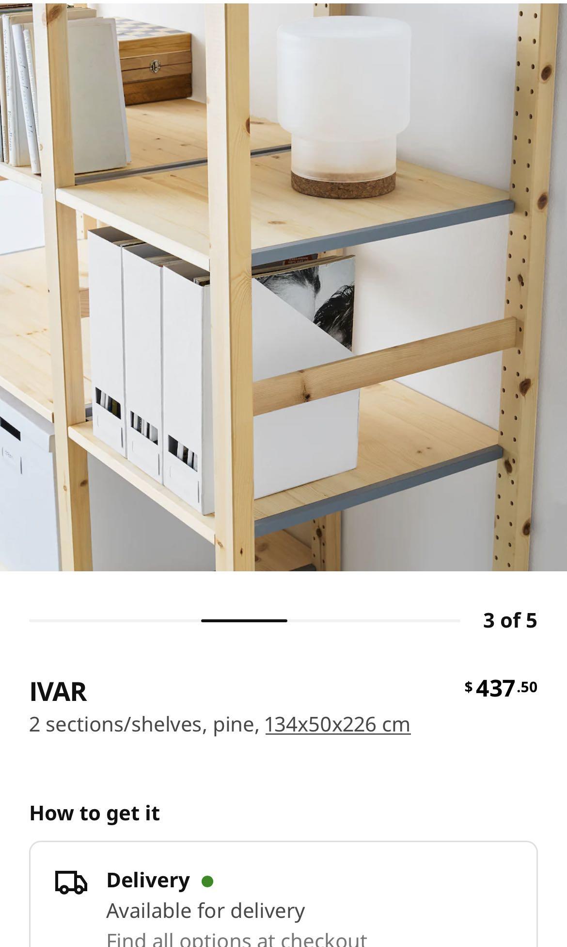 IKEA IVAR shelf ( teak colour) solid wood IKEA shelving units