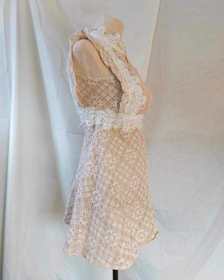 dainty nude lace dress (NTN28), Women's Fashion, Dresses & Sets