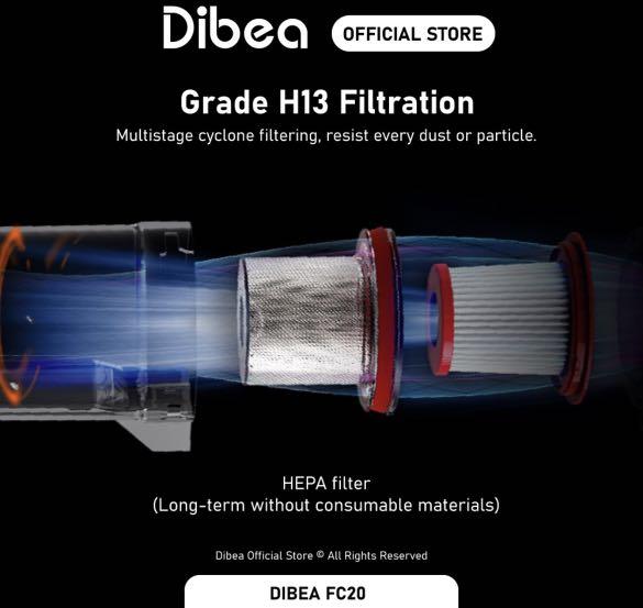 Dibea FC20 2 in 1 Cordless Mop Vacuum Cleaner True 20 000 Pa Suction Power Local Warranty