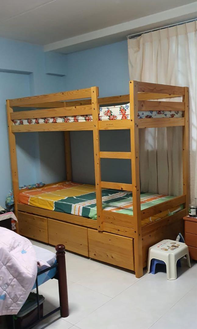 Double decker bed frame, Furniture & Home Living, Furniture, Bed Frames