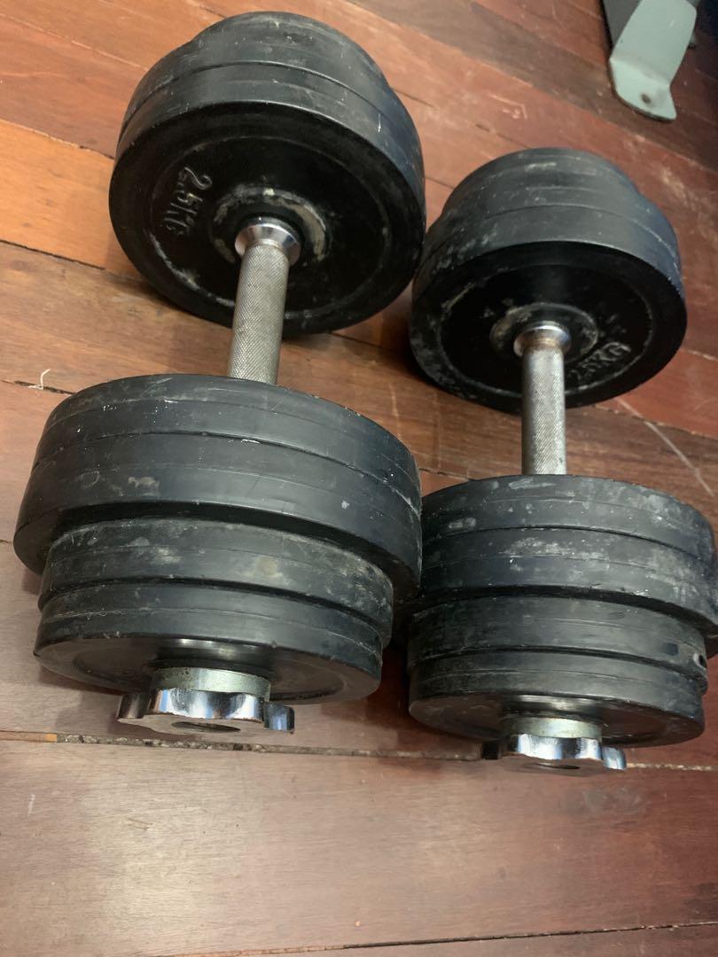 Olympic size Dumbbells, Sports Equipment, Exercise & Fitness, Weights