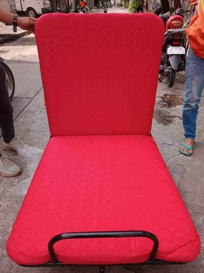 Folding bed with uratex foam 2 inches with flywood, Furniture & Home