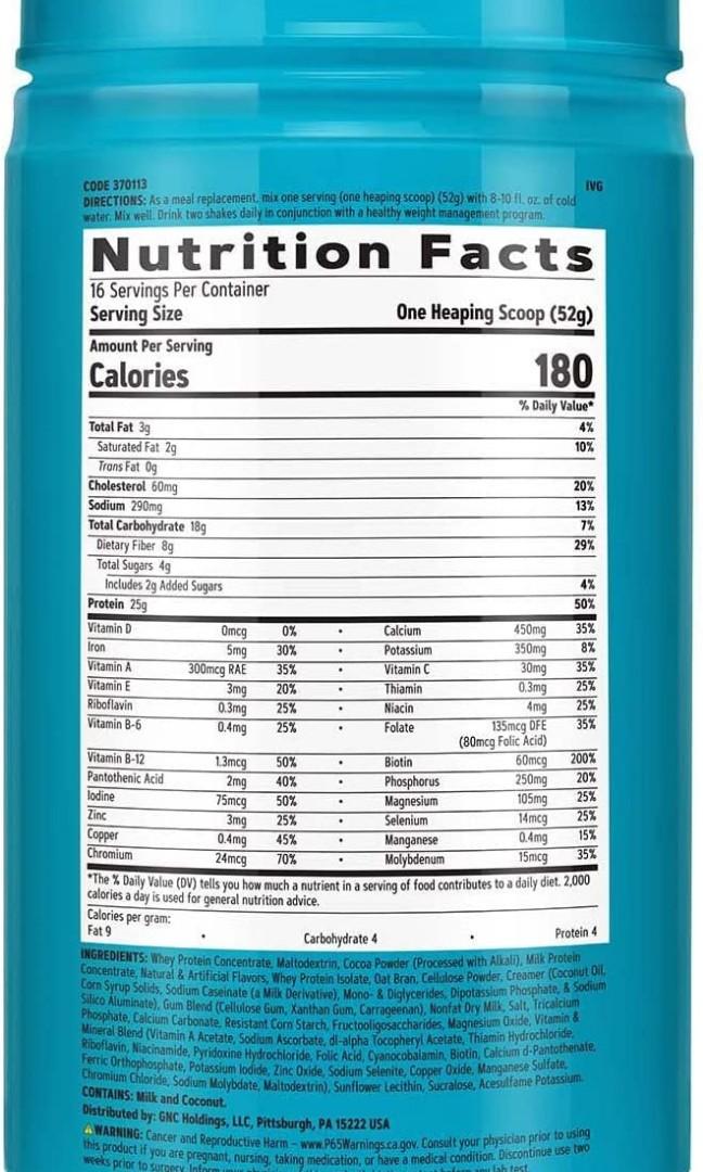 GNC Total Lean Lean Shake 25 Protein Powder HighProtein Meal