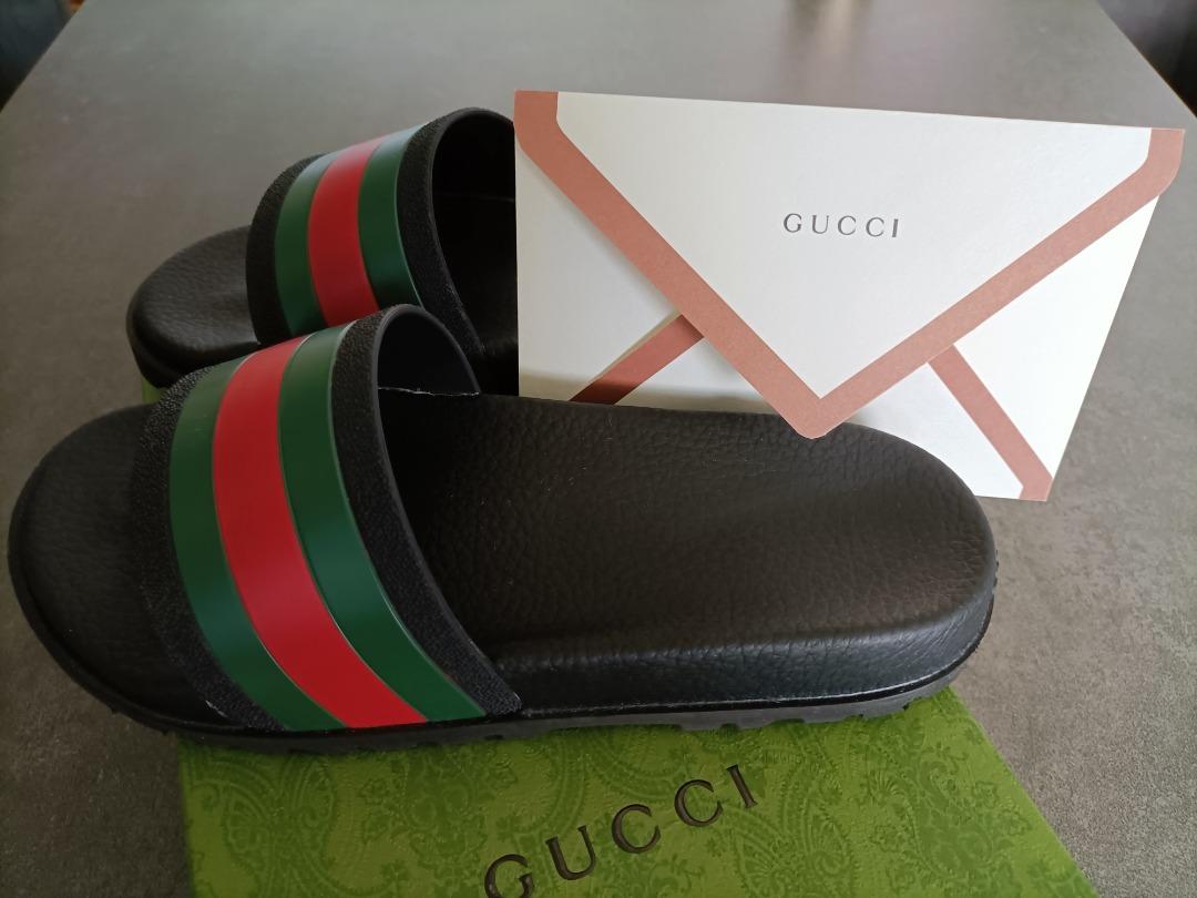 Gucci black store pursuit web slides
