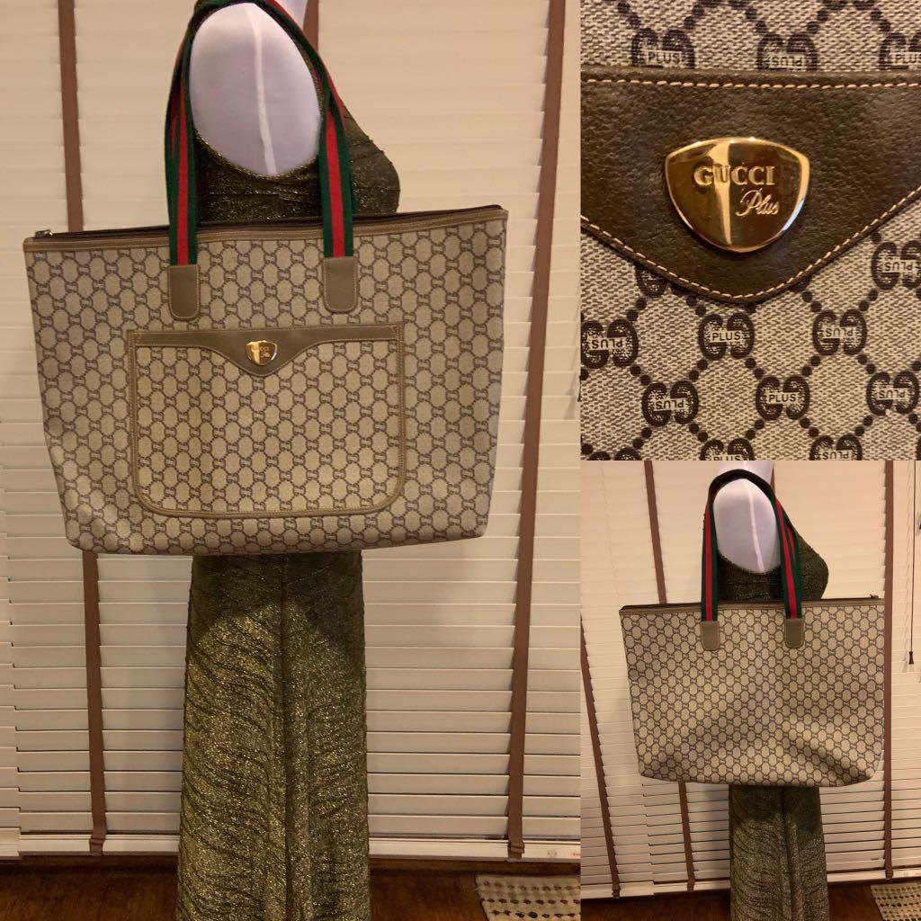 Black Gucci GG Canvas Tote Bag, Luxury, Bags & Wallets on Carousell