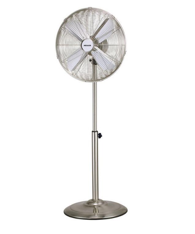 Heller Pedestal Fan Brushed Chrome 45cm, Furniture & Home Living