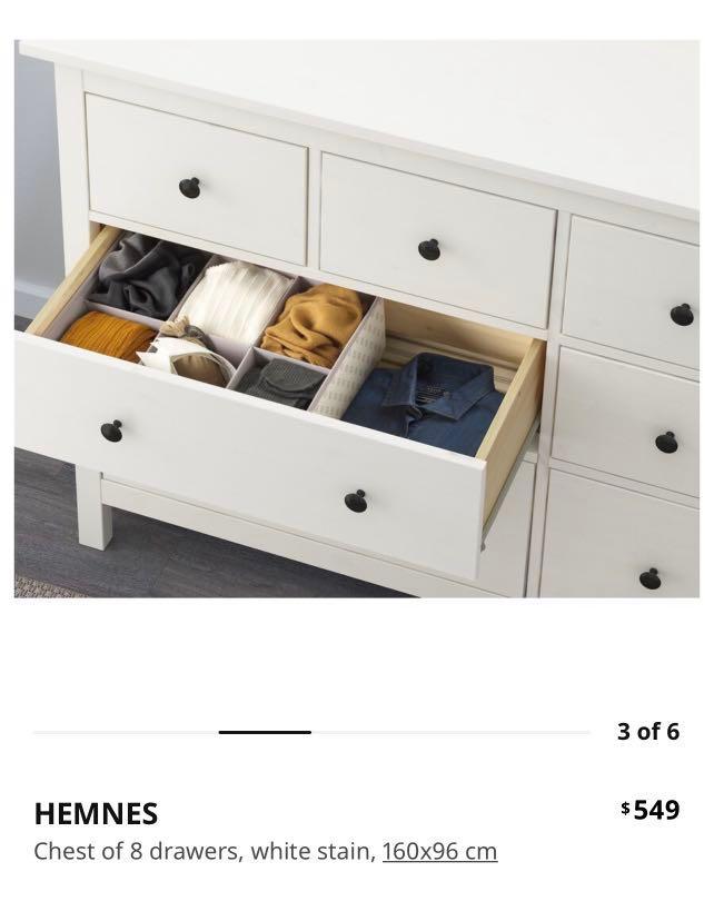 Hemnes Chest of 8 drawers, Furniture & Home Living, Furniture, Shelves
