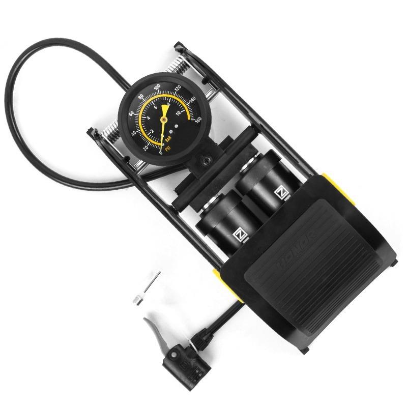 Bicycle Floor Pump 160PSI Bike Air Pump With Gauge Presta & Schrader Valves Tire Tube Inflator - View #3