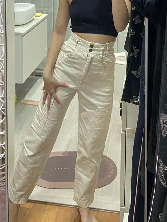 H&m cream jeans online
