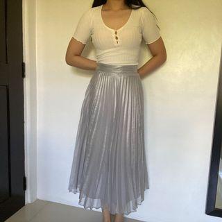 H&M Silver Maxi Skirt