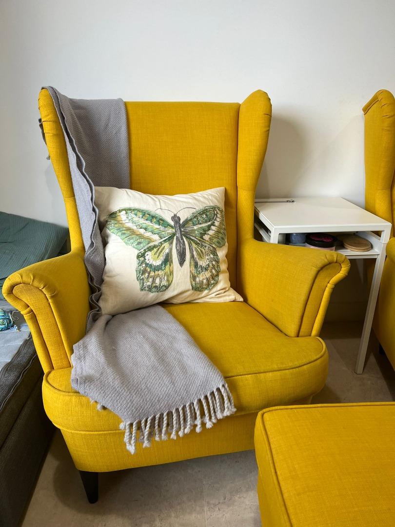 Ikea Armchair Set Yellow, Furniture & Home Living, Furniture, Chairs on