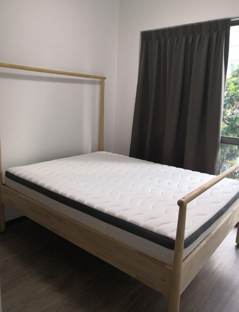 IKEA Bed + Mattress Queen, Furniture & Home Living, Furniture, Bed
