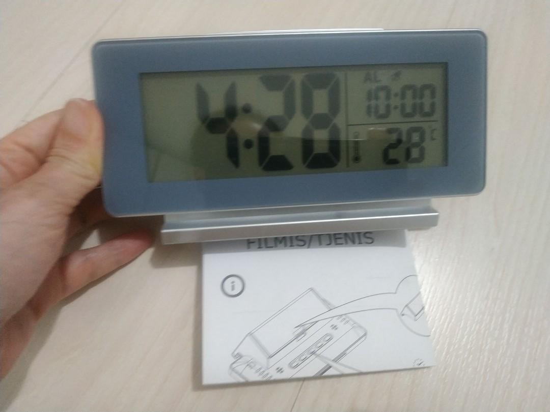 IKEA FILMIS Clock/Thermometer/Alarm, Grey, Furniture & Home Living