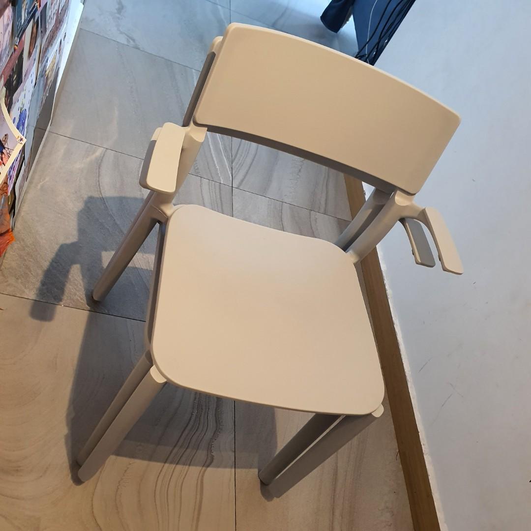 Ikea Janinge Chair with arm rest light grey color, Furniture & Home