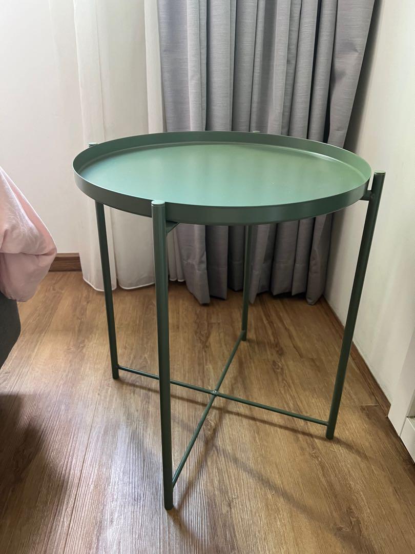 Ikea side table / tray table (green), Furniture & Home Living