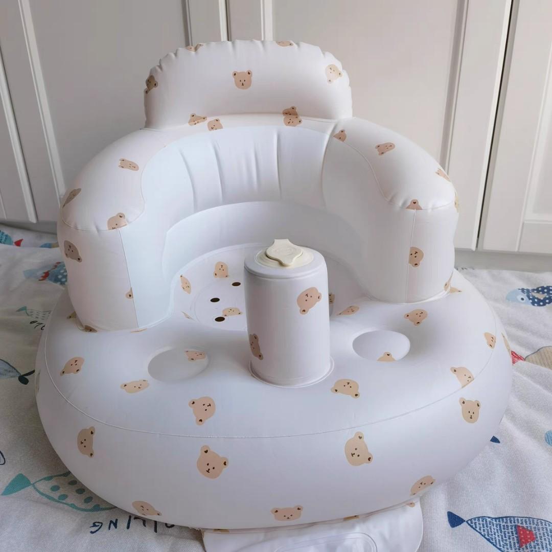 Inflatable Baby Chair Seat Learning sofa Teddy Bear Cherry