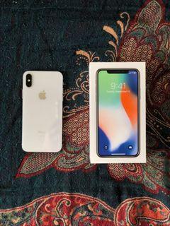 Iphone X Silver White 64gb FU with original box 